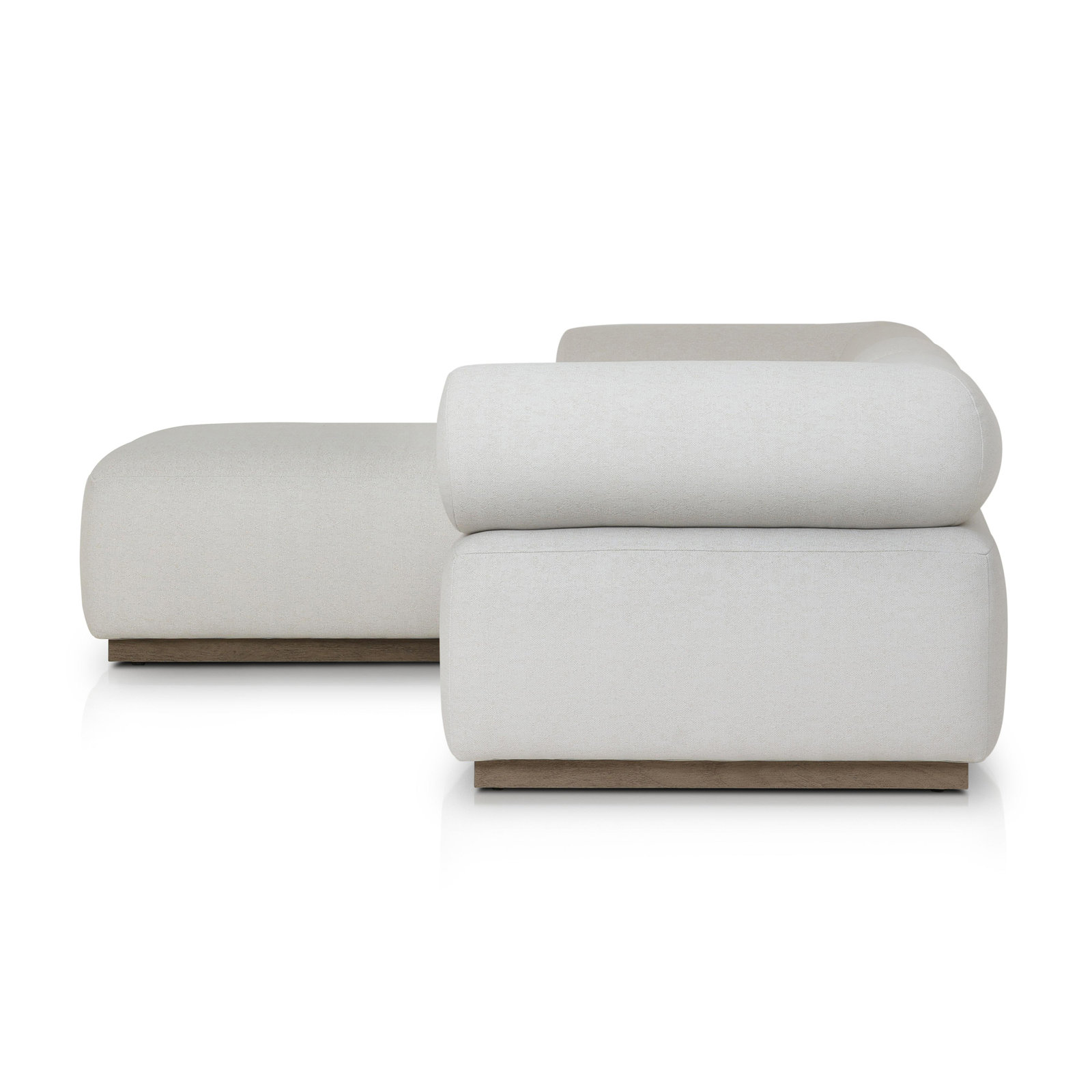 Anat Modular Upholstered Chaise L-Sectional, Cream Polypropylene/Olefin