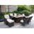 Aquiel 10 - Person Wicker Patio Dining Set with Rectangular Table , Cushions Included