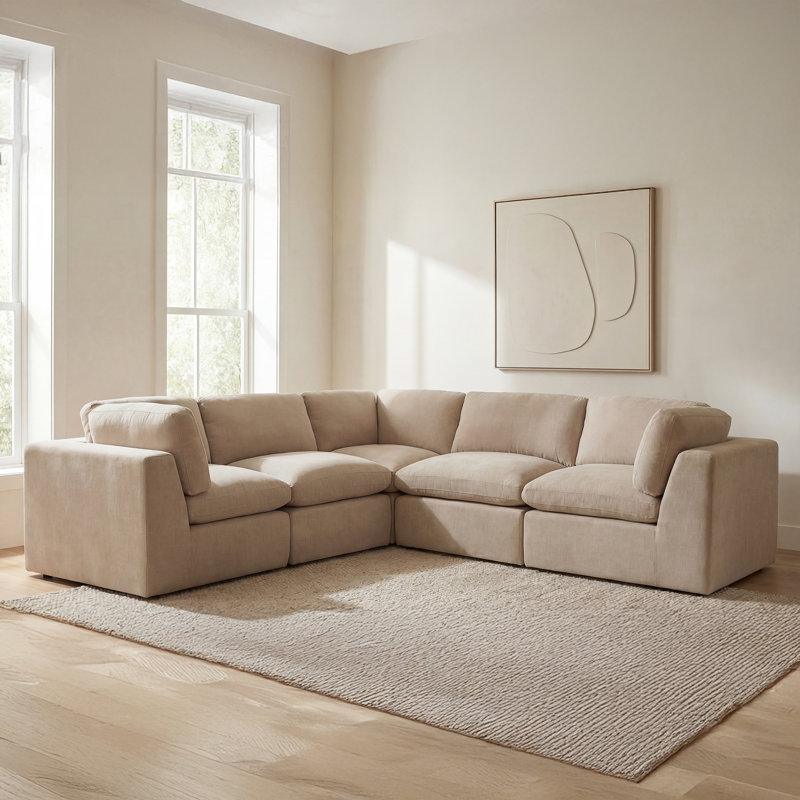 Chaise de coin Cates Caillou, Beige