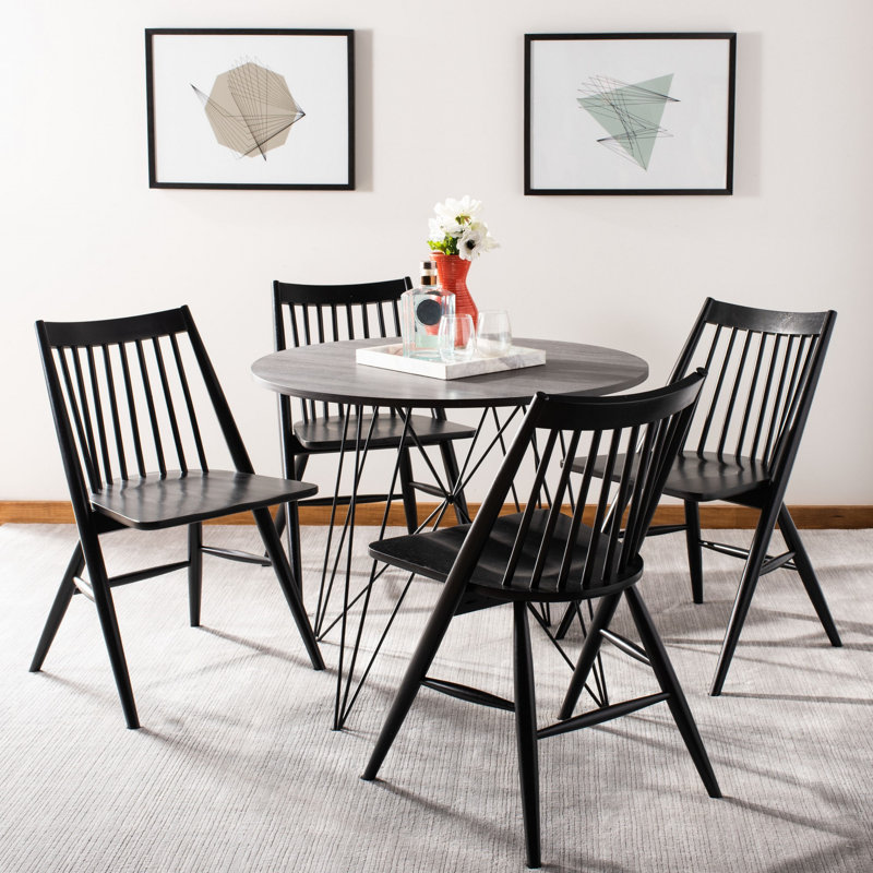 Keiper Four Leg Dining Set, Natural, 5 Pieces: Table, 4 Chairs