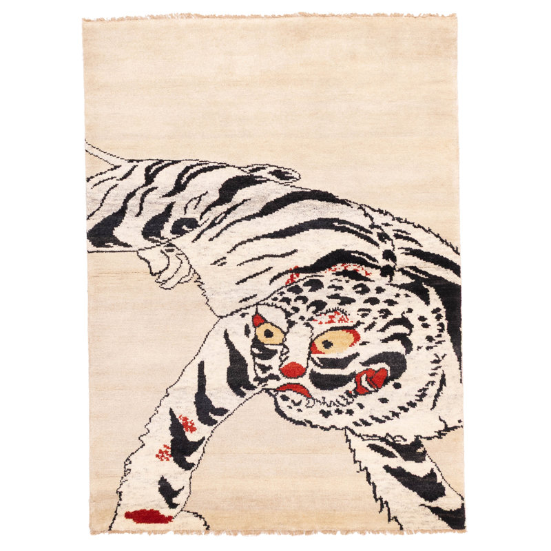 Tapis crème Peshawar Ziegler 5 pi 1 po x 6 pi 11 po