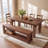 63" W Solid Wood Storage Bench
