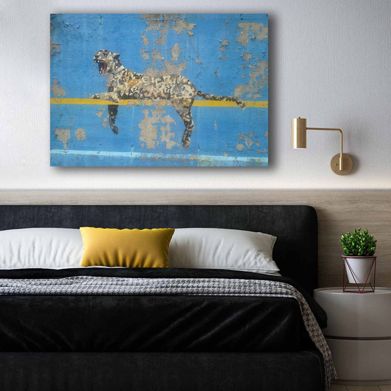 «Leaping Leopard Street Art», art mural sur toile