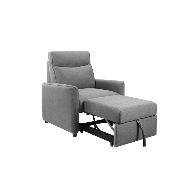 Fauteuil convertible en polyester 37,5 po Savione, Polyester gris