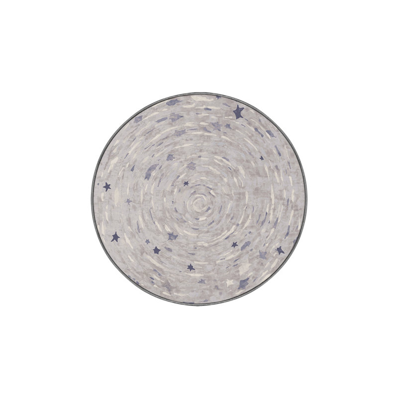 Machine Washable Gray Area Rug, Round 7'