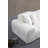 Elegant Corner Sofa, White, 124.8 x 65.0 x 32.7 inches | Sturdy Beech Wood & Chipboard Frame, 100% Polyester Fabric | Soft Grey Foam & Feather Back, 3 Pillows Included | Modern Design for Living Room Comfort