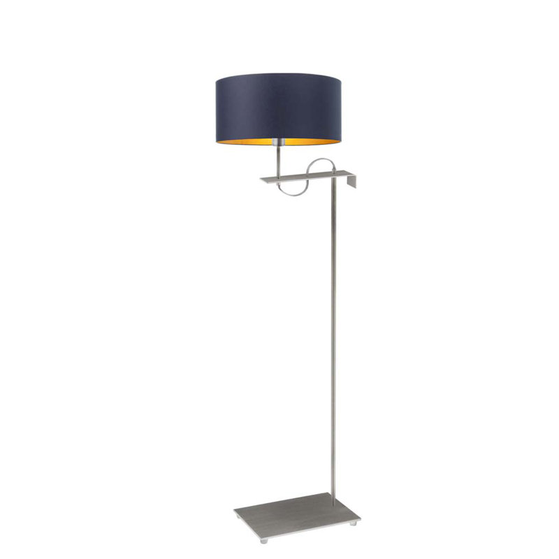 Senter 160cm Swing Arm Floor Lamp, Grey, Black