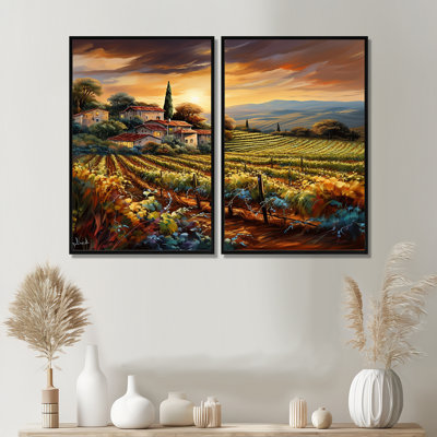 Vineyard Charm Vivid liquide Art I - art mural de vignoble pour le salon
