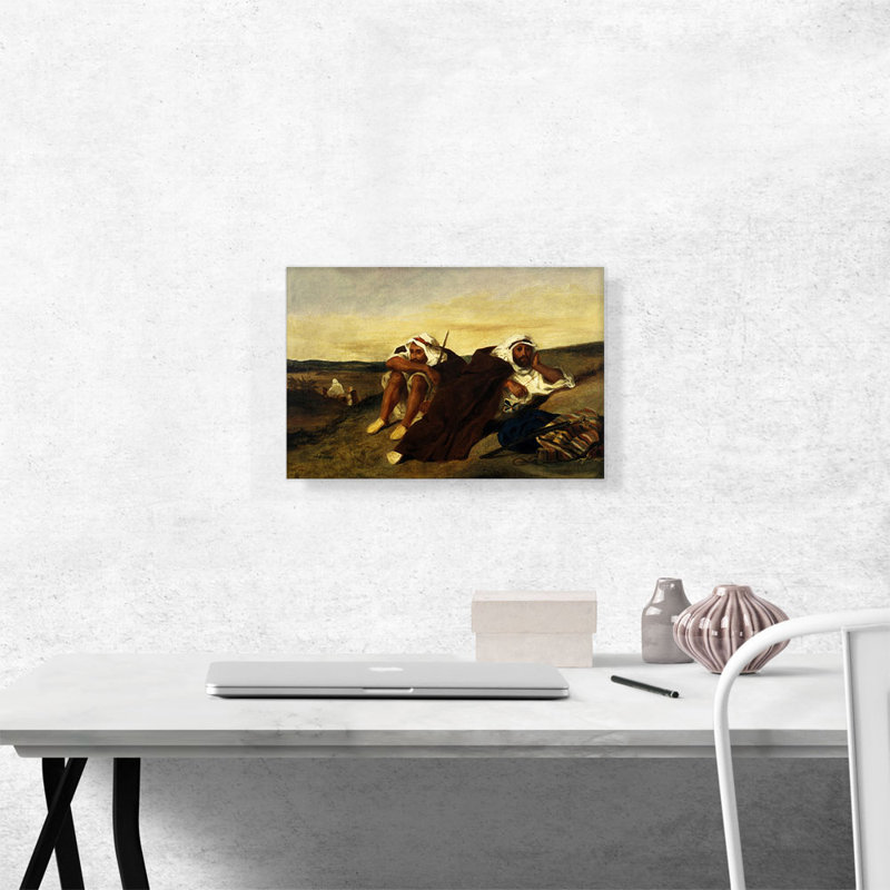 «Arabs Of Oran 1834» par Eugene Delacroix - peinture sur toile tendue, H 12 po x l 18 po x P 0,75 po