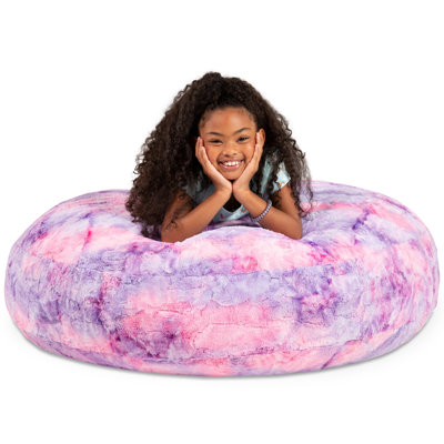 Cocoon 4 Foot Kids Bean Bag Chair - Faux Fur - Fun Colors by Trule