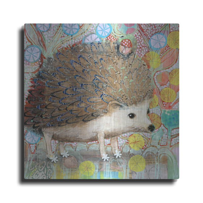 «Hedgie» par Judy Verhoeven, art mural en métal, 36 po x 36 po, H 36 po x l 36 po