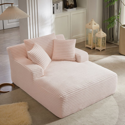 Oversized Chaise Lounge Chair Indoor, Corduroy Upholstered Sofa Couch,No Assembly Required,Comfy Sleeper Sofa