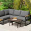 Outsunny Metal Garden Coffee Table Rectangular 91.5 x 55 x 45cm Brown