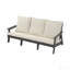 Canapé 3 places avec coussin, canapé de jardin extérieur, ensemble pour le porche, la piscine, la terrasse et la cour gris / beige-1219289374