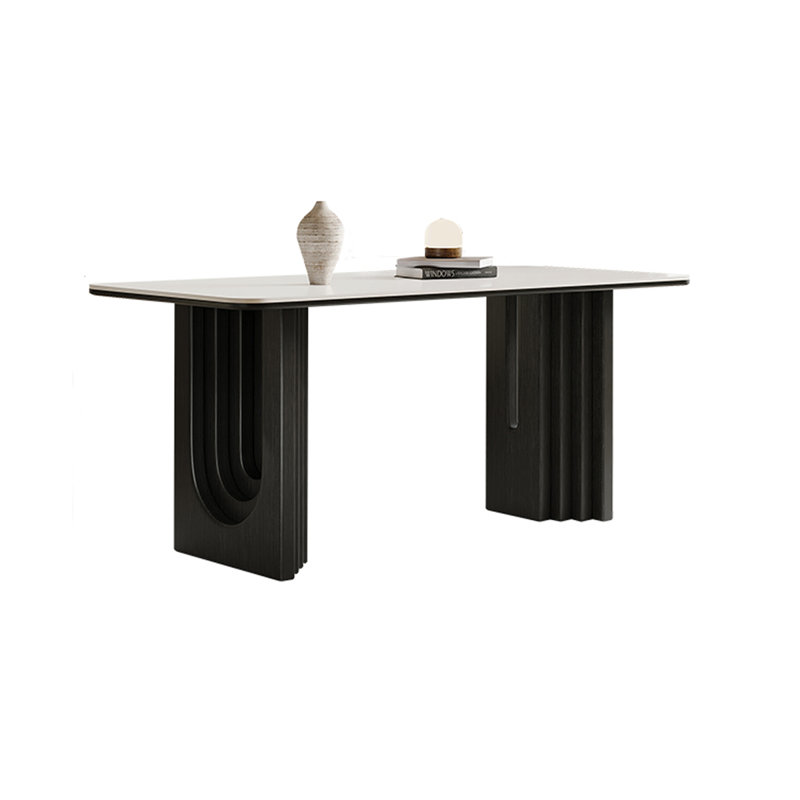 French Style Simple Modern Home Dining Table Solid Wood Base Dining Table, 29.52"H x 55.11"L x 31.49"W
