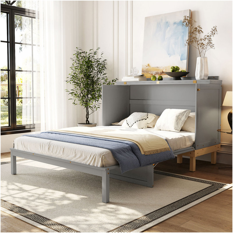 Grand lit escamotable, gris, Gris