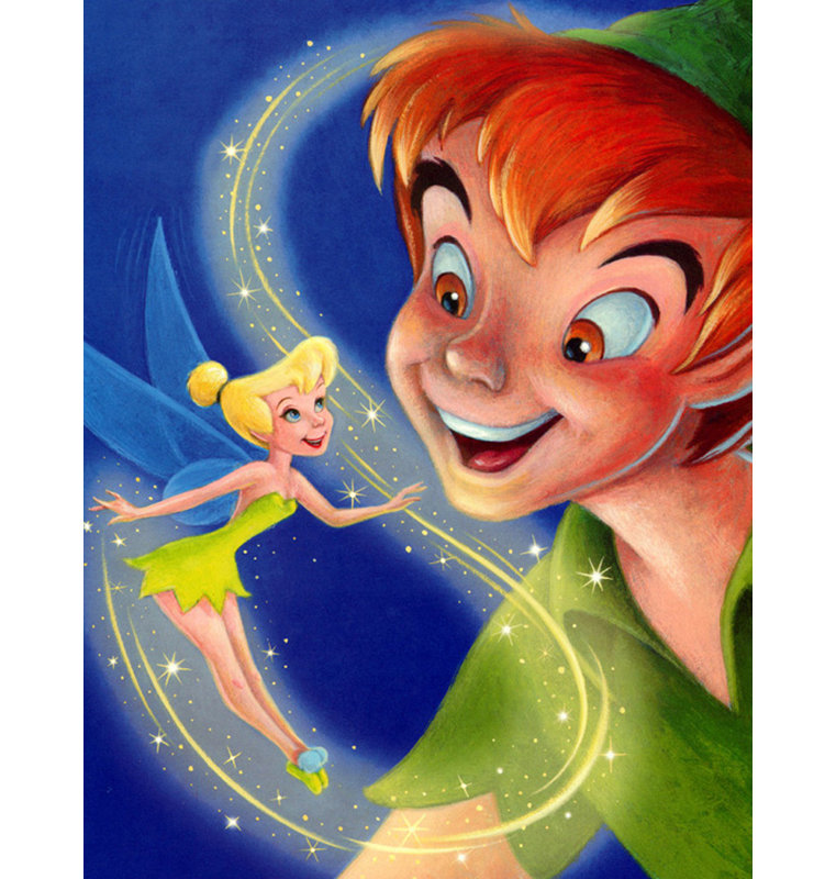 Tinker Bell and Peter Pan - A Touch of Magic, 47" H x 36" W