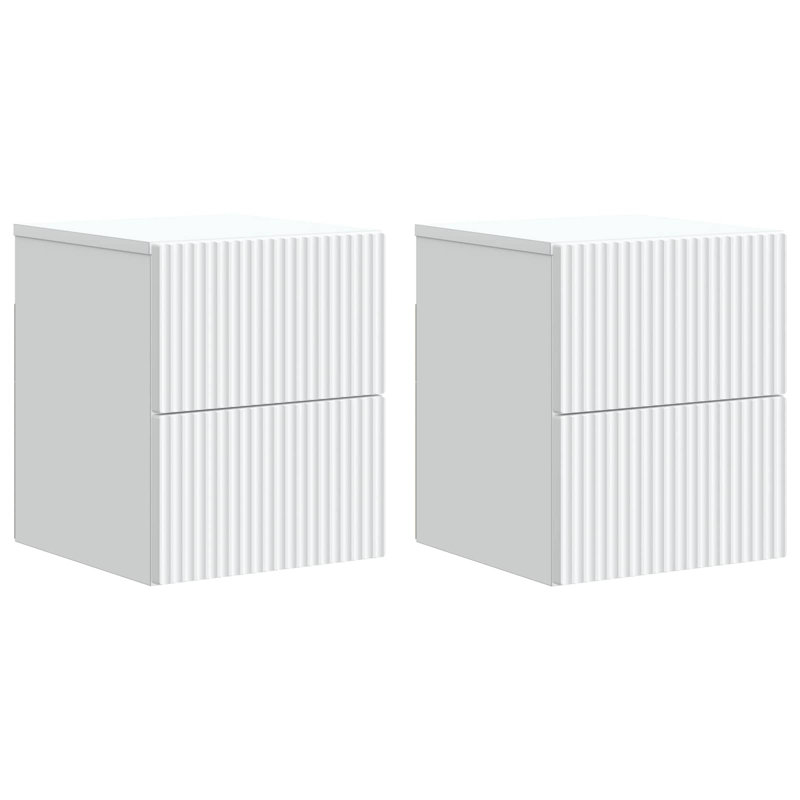 33cm W Manufactured Wood Bedside Table, White