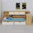 Space Saving L-Shape Daybed, Storage Cabinets, 2 Drawers, Desk and Integrated Bookshelf-128930544