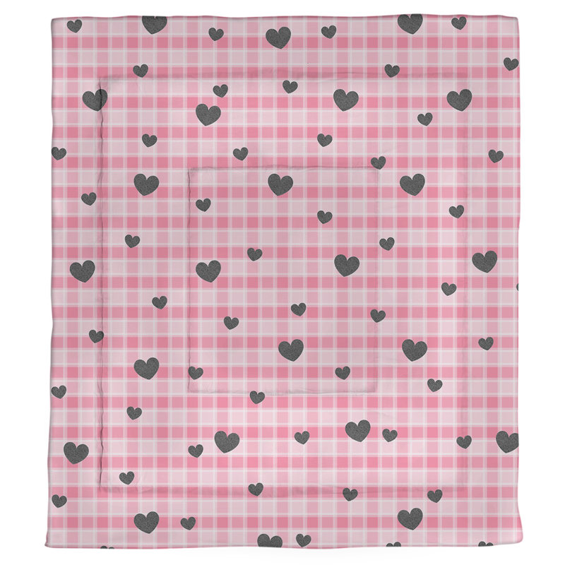 Polyester Baffle Box Stitch Comforter, King Comforter, Pink/Green