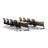 Rectangle 6 Person Flip Top 72'' L Modular Training Table and Chair Set with Casters and Modesty Panel and Cable Management