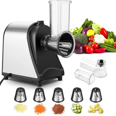 250W 5-in-1 Electric Slicer Cheese Grater Vegetable Slicer Cutter Salad Make for Home Use