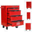Rangement à 4 tiroirs pour coffre à outils, chariot à roulettes avec glissières à roulement, rouge et noir, rangement supplémentaire pour armoire de rangement avec roulettes universelles en métal de 20 po, serrure à clé, surface-1292890686