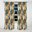 Motif de mosaïque géométrique orange et vert - Rideau occultant géométrique abstrait - 1 panneaux-107546362