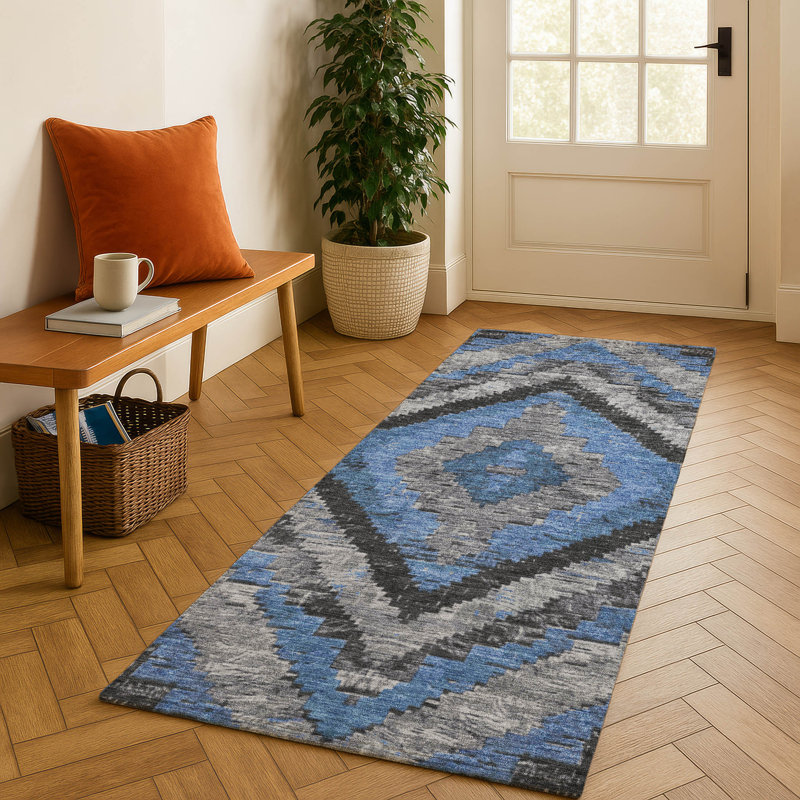 Premium Machine Washable Mayfield AMF1890 Aztec Rug, Runner 2'3" x 7'6"