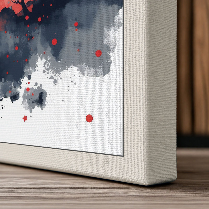 Blossoms in Mist Japandi - Wrapped Canvas, 36x24 - 91.4 x 61.0 cm, Cream Border