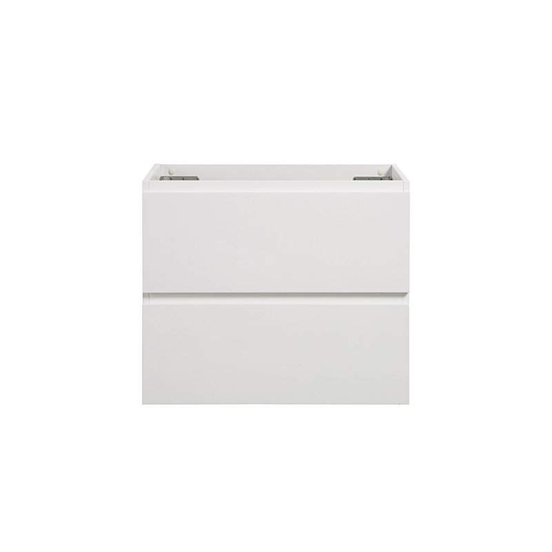 Meuble-lavabo mural sans lavabo, meuble-lavabo avec deux tiroirs, Blanc