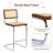 Marlow Modern 24.8" Cane Rattan Cantilever Counter Stools with Metal Frame-984747892
