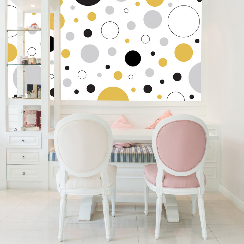 Papier peint adhésif jaune et noir L 10 pi x l 24 po