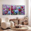 Ensemble de 3 tableaux sur toile à motif floral de roses et de lilas, pour la décoration du salon et de la chambre.-2106396669
