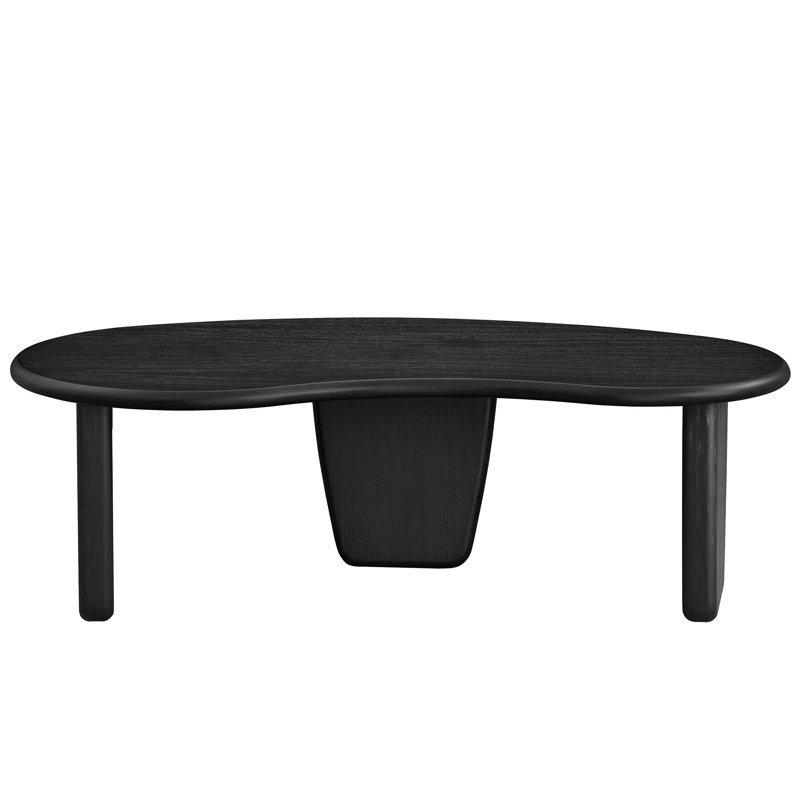 Vetra Kidney-Shaped Free Coffee Table, Black