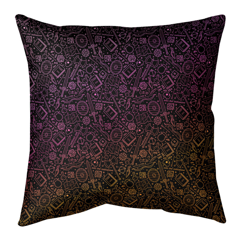 Housse et insert de coussin rectangulaire en daim Katelyn Elizabeth, H 18 po x l 18 po, Pas de bourre, Mauve / Noir