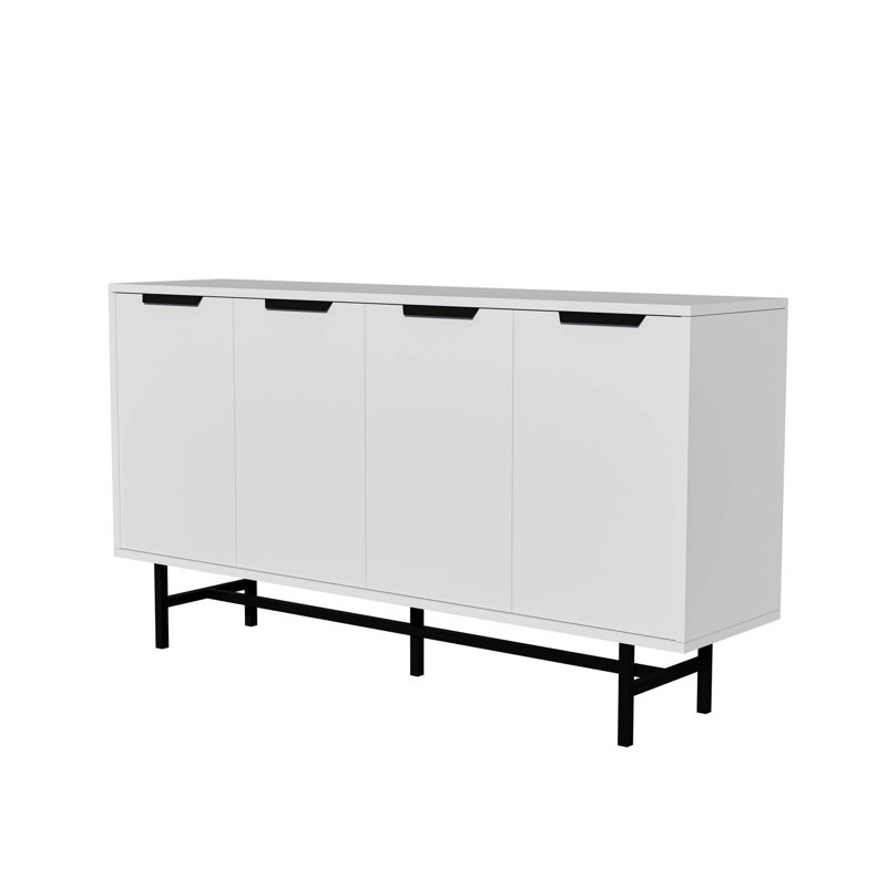 Covedale 144cm Console Table, White/Black