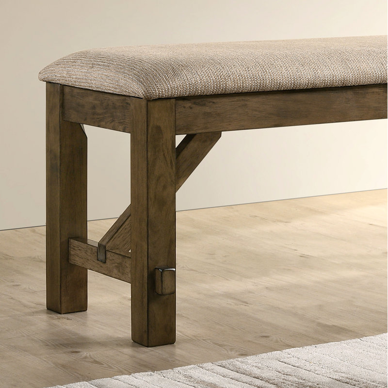 Banc rembourré en polyester Veliz, Brun / Beige