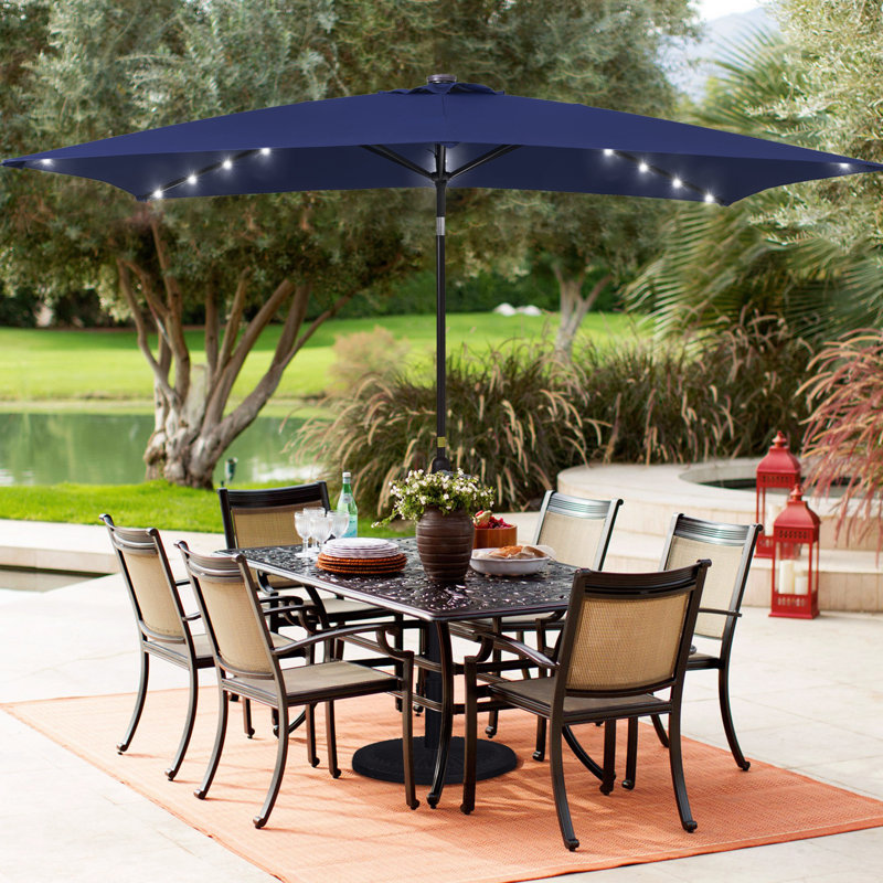 Parasol de marché rectangulaire 120 po x 78 po, Marine