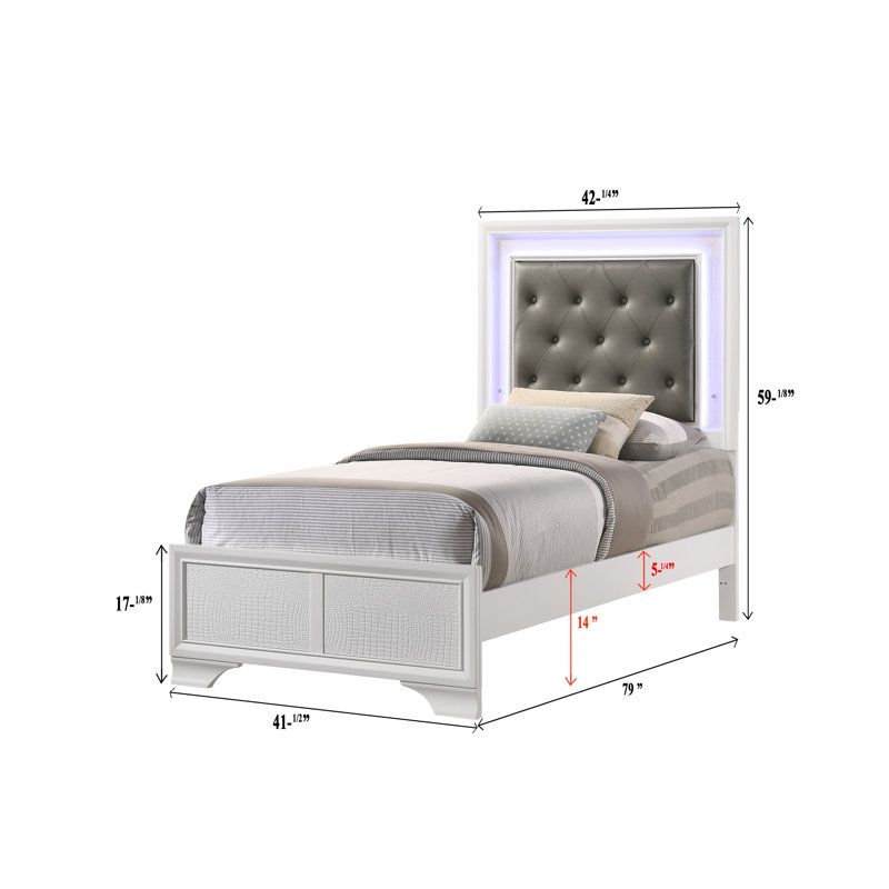 Ensemble de chambre à coucher à panneau tapissier Rodell 4-1_Curt, Grand