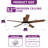 Balconera 52" 5 Blades Ceiling Fan With Light & Remote, 3 LED Colour, 6 Speed Quiet DC Motor-111097627-111097626