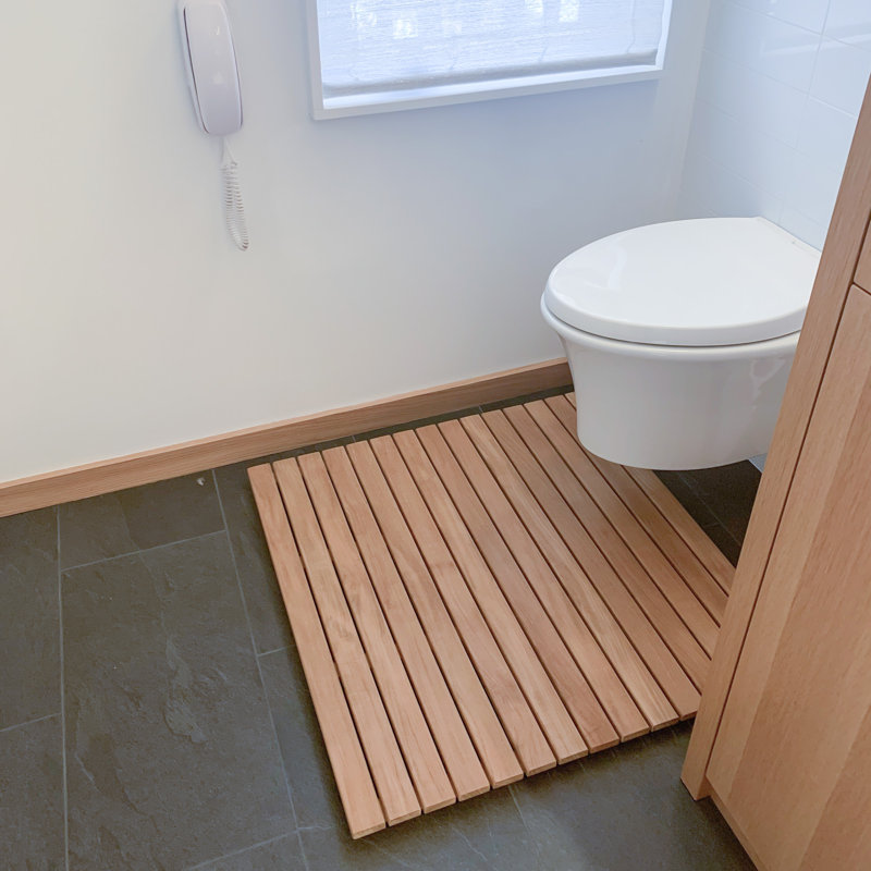 Natural Teak 30" x 30" Shower Mat Tile