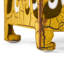 Tables d'appoint, construction en fer, teinte jaune antique, duo de tables décoratives, jaune, touche décorative captivante