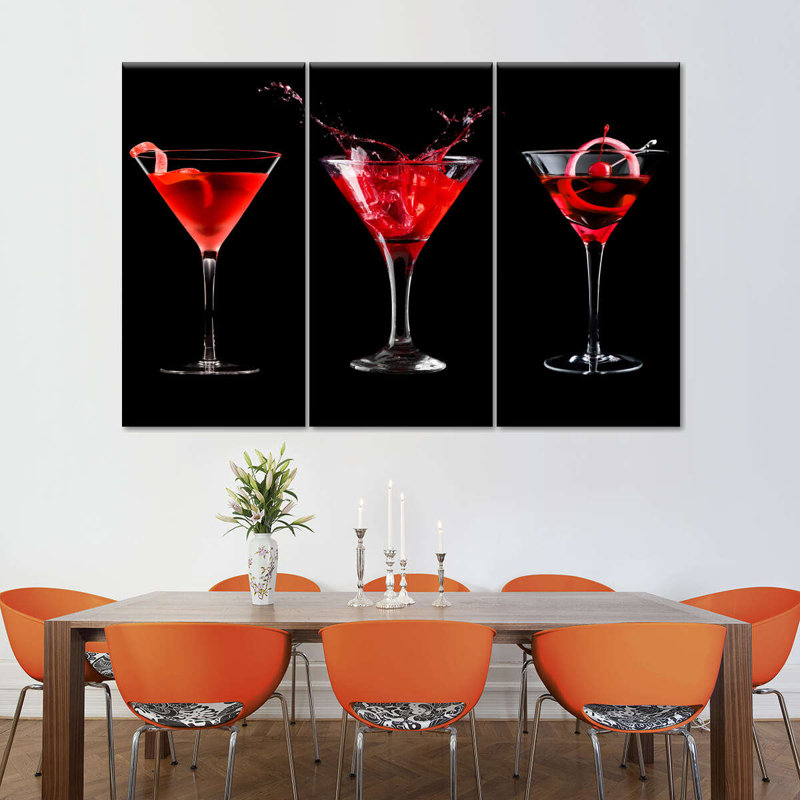Maraschino cerise cocktail 3 pièces, H 24 po x l 38 po