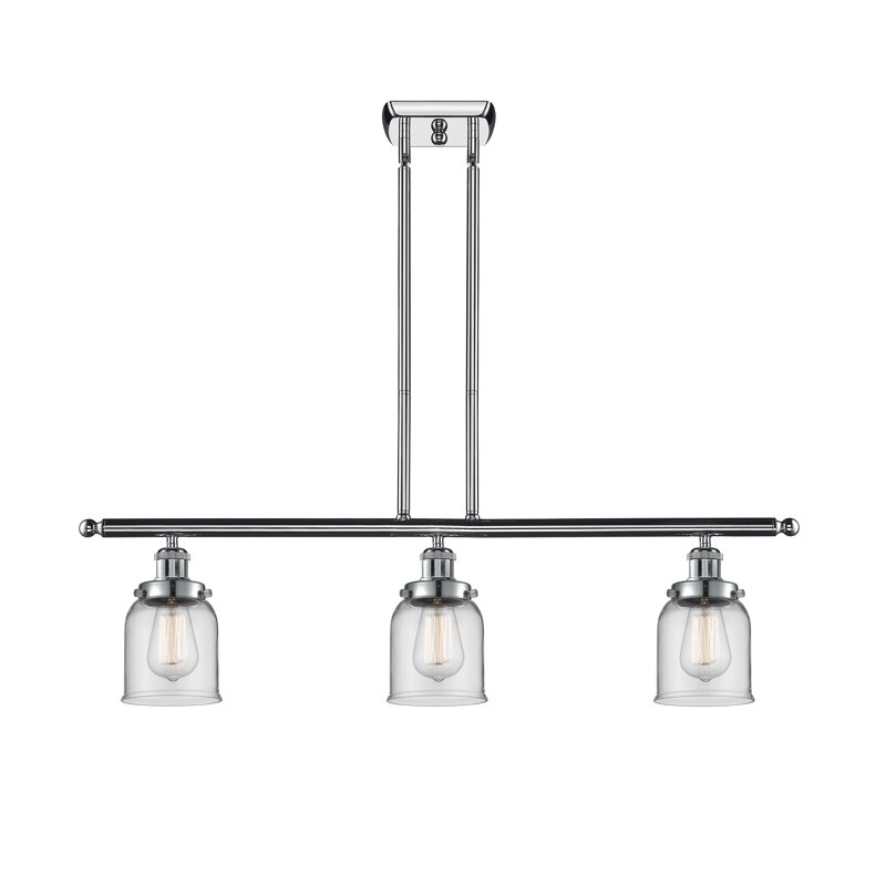 Ballston Urban - Cloche - 3 lumières 36 po pour îlot suspendu - 5 po de diamètre, Chrome poli, Clair, Ampoule non incluse
