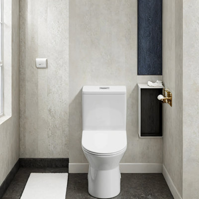 One-piece Toilet With Comfort Seatpowerful Dual Flushmodern Toilet Bright White