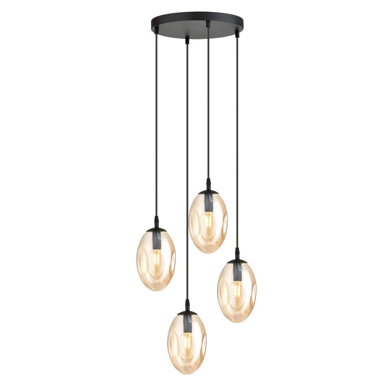 Amanjot 4 - Light Black Cluster Pendant, Beige
