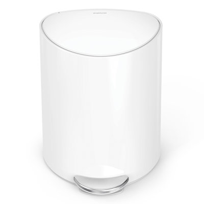 simplehuman 6 Liter / 1.6 Gallon Semi-Round Bathroom Step Trash Can
