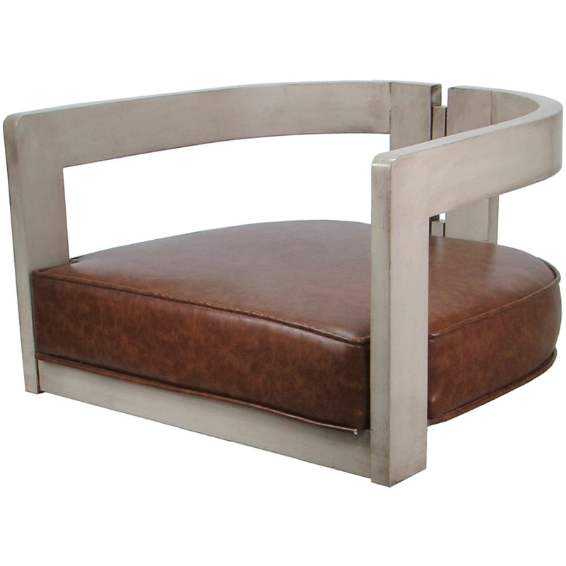 Vinyle en marbre brun Étienne - coussin bleu, Vinyle brun / bleu / cadre beige