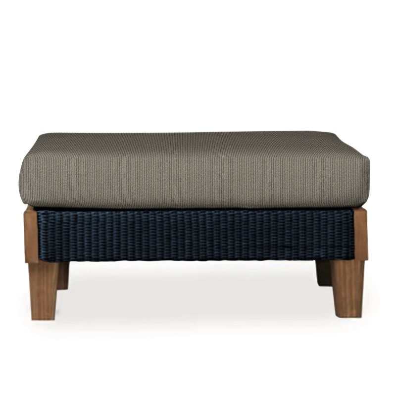 Catalina Outdoor Ottoman, Sailcloth Seagull, Ebony